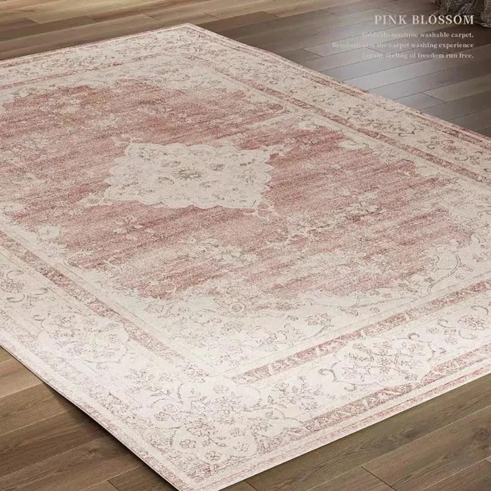 Vikama Bohemian Faux Wool Rug - Ultra-Thin, Stain-Resistant,Non-Slip Carpet For Study Room & Living Room,Soft Floor Mat Home Dec