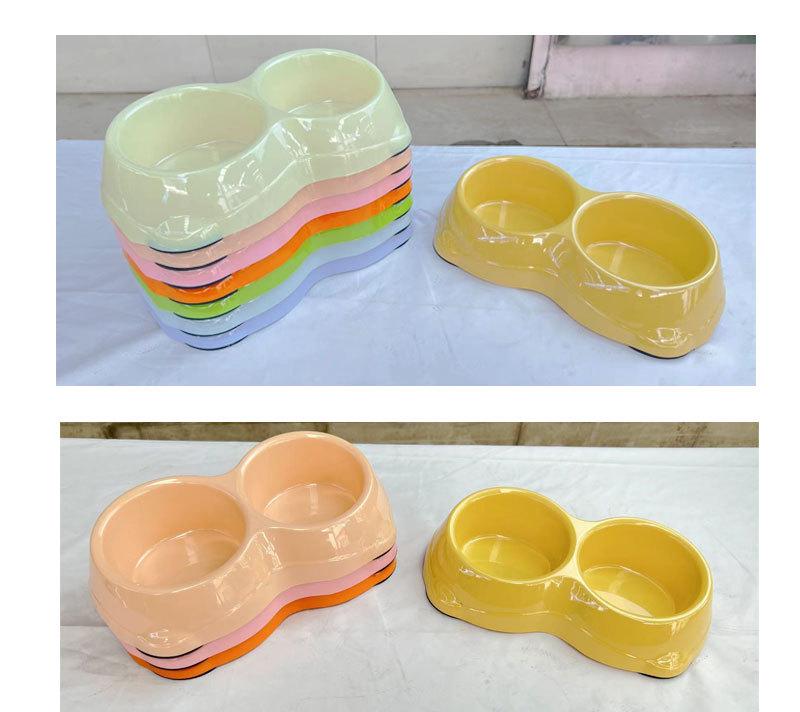 Melamine Oblique Mouth Pet Bowl for Cats and Dogs - Double Bowl with Neck Protection