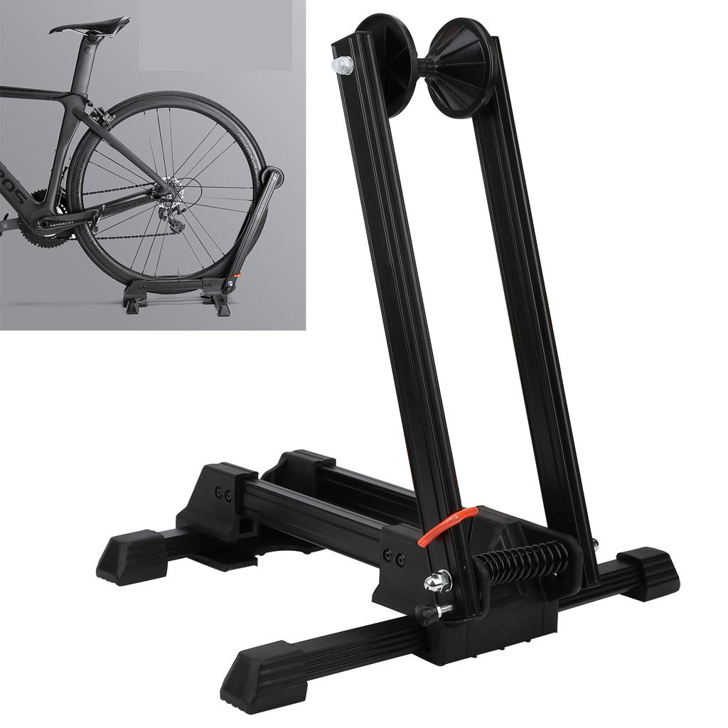 Bicycle Foldable Wheel Stand Holder Mountain Bike Floor Parking Rack Repair SupportBlack