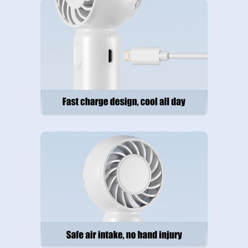 Handheld Cooling Fan Portable USB Charging Electric Fan with Adjustable Three Speed Setting for Home Or Outdoor Activity