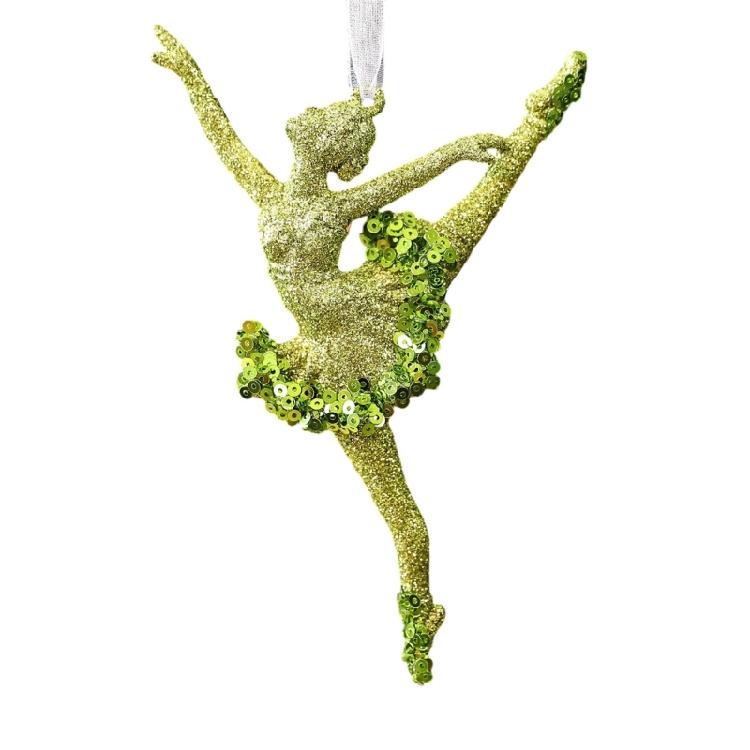 Shatterproof Snowflake Christmas Tree Ornament Glittering Green Acrylic Hanging Decoration Seasonal Accessories