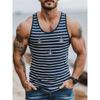 Retro Gestreept Grafisch Tanktops Voor Mannen Zomer Casual Dagelijkse Kleding Eenvoudige Mode 3D Geprint Vest Los Ademend Ronde Hals Tops