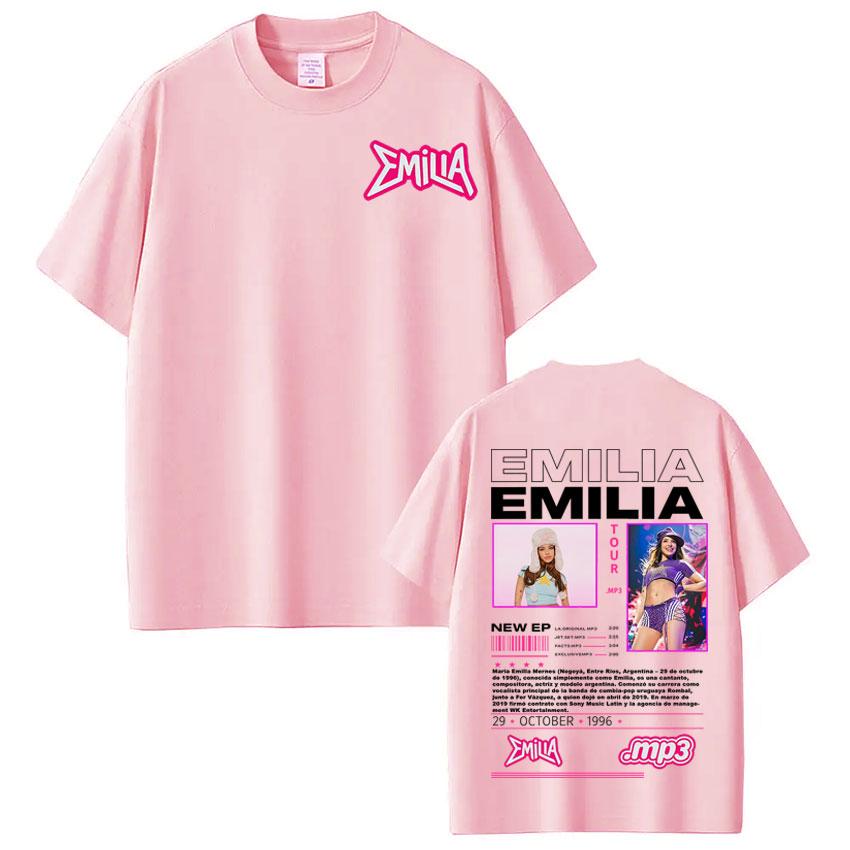 Emilia Mernes MP3 Tour Tshirts Men Women Fashion Hip Hop Oversized T Shirt Comfort Cotton Short Sleeve Tshirt Streetwear