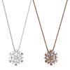 Crystal Snow Flake Pendant Long Necklace for Women Sweater Chain Snowflake Necklace Choker Adjustable for Rhinestone Jew