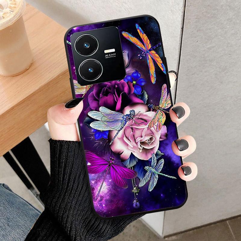 For Vivo Y22 4G Case Wolf Cat Soft Silicone Shockproof Phone Cover For Vivo V2207 V2206 Y22s Y 22 Y 22S Cases 2022 Black Bumper