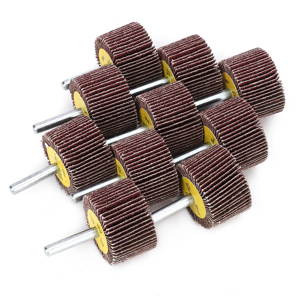 10 stücke Schleifen Polieren Rad Schleifen Schleifpapier Klappe Rad Disc mit 6mm Schaft 40x25x6mm