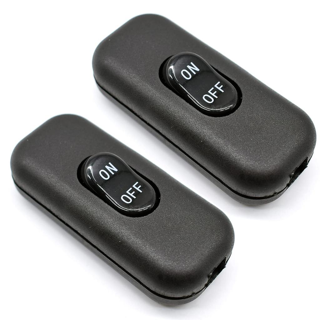 2 Stück Inline-Schnurschalter Inline-Schnur Geräteschalter 6A 250V Lampenkabel Wippschalter für Lampe Ein Aus Schalter