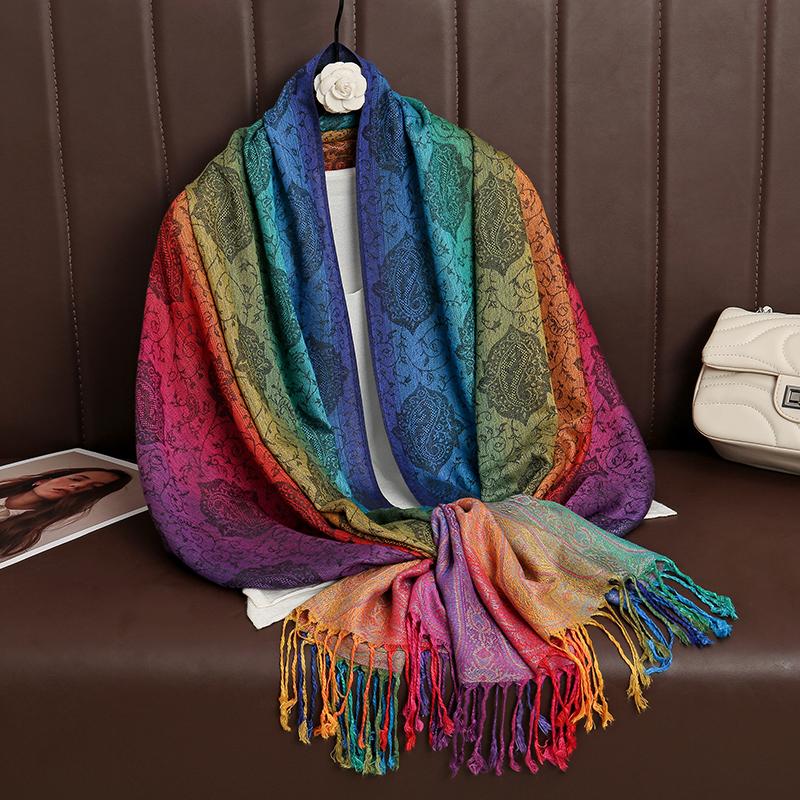 Luxury Brand Cashmere Women Scarf Printed Winter Warm Shawl and Wraps Pashmina Bandana Long Jacquard Paisley Female Foulard