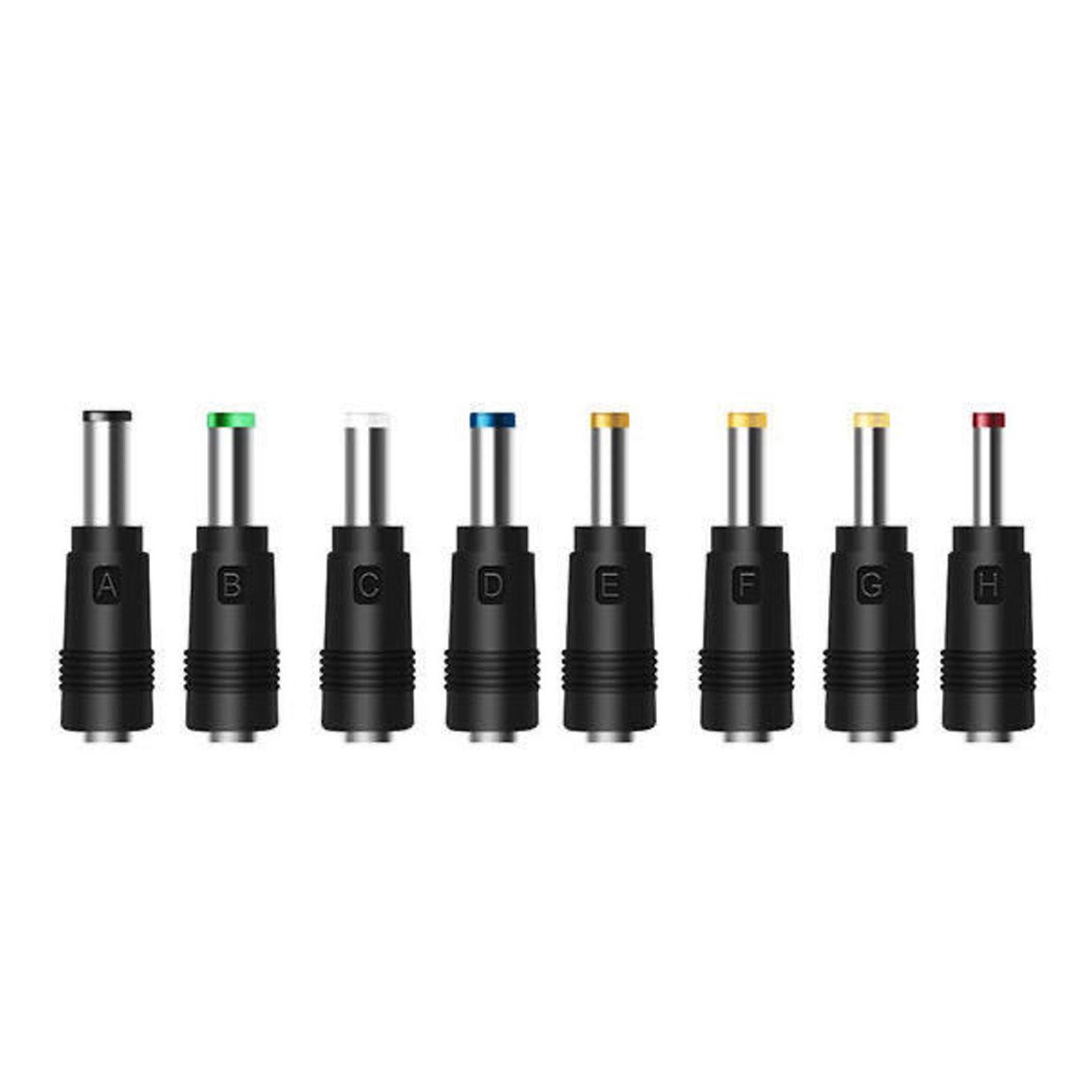 

8Pcs/set DC Round Hole Power Adapters Universal Laptop Mobile Charger Conversion Head 8 in 1 DC5.5x2.1mm Connector Tips A