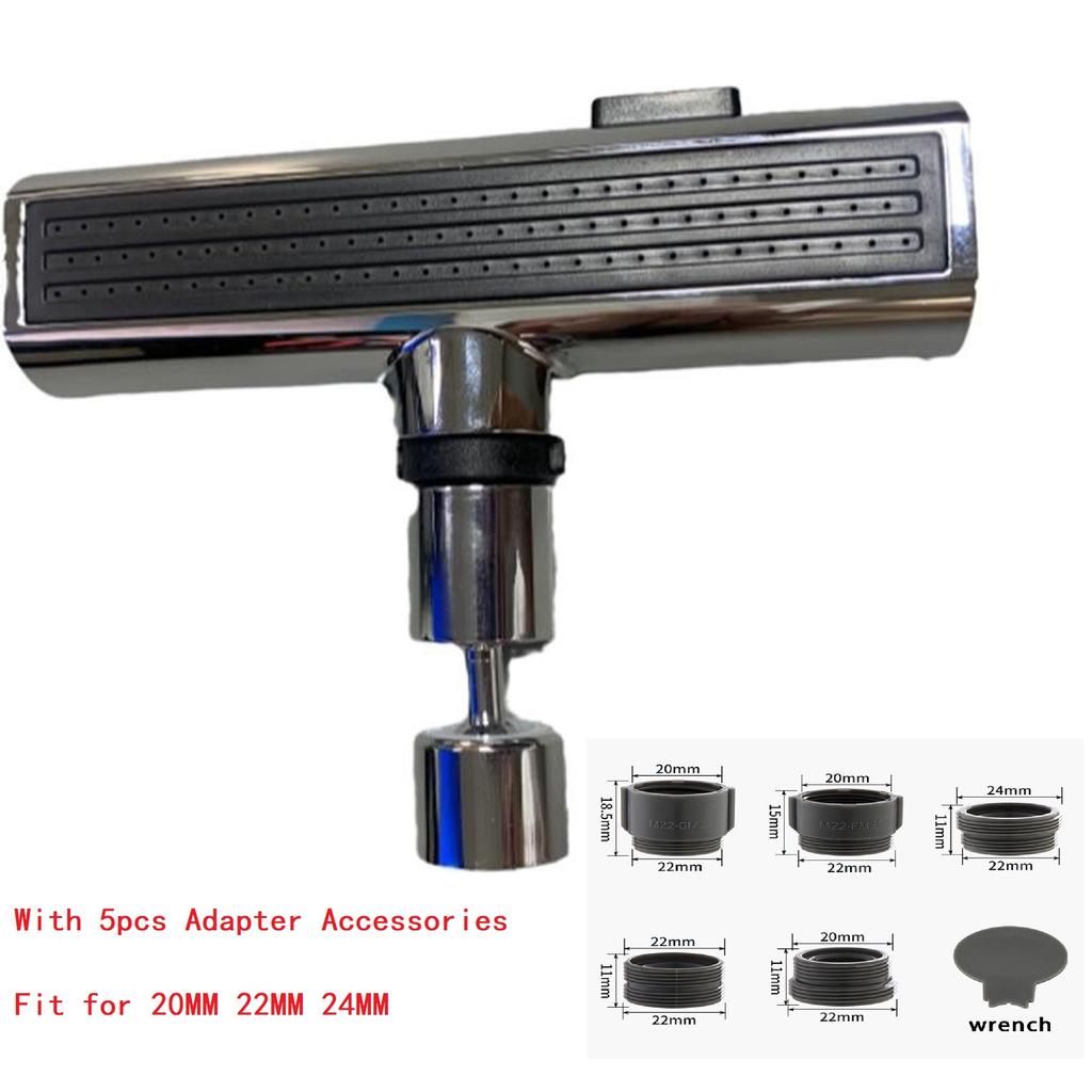 Waterfall Kitchen Faucet 2.2cm Modern Design Thread Anti-Splash Device Rotary Bubbler Booster Extension Spout Universal Fitting