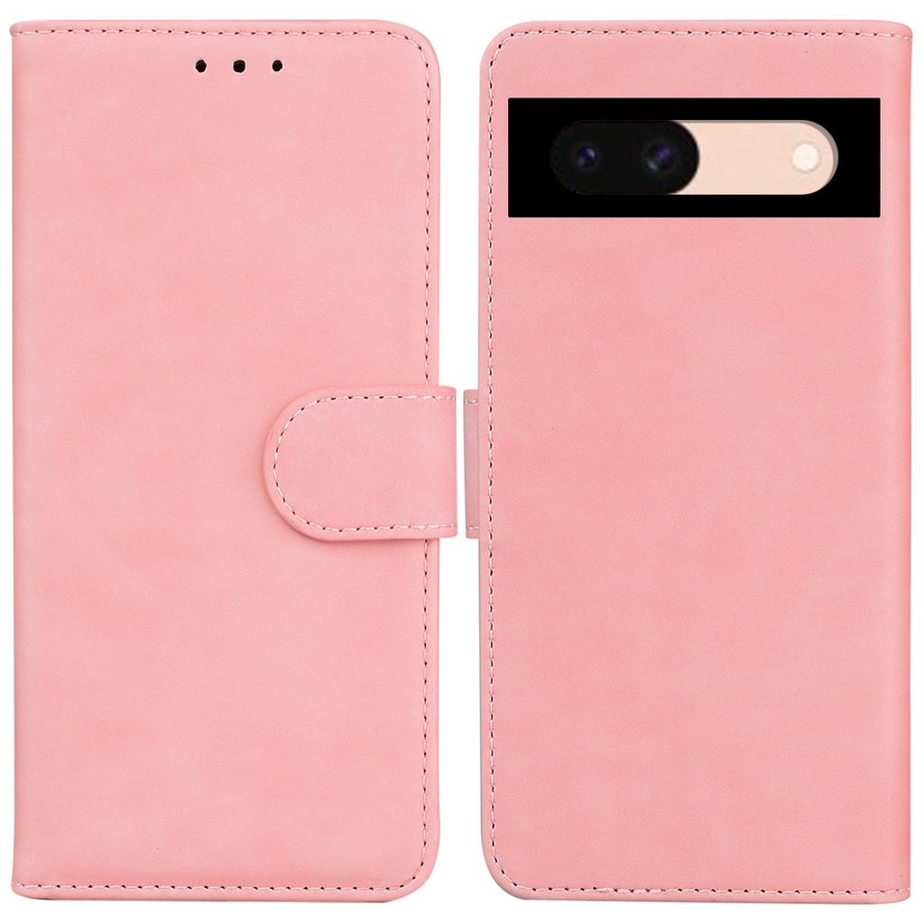 For Google Pixel 8a Phone Stand Case Wallet PU Leather Flip Solid Color Cell Phone Cover