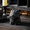 Zen Pagoda Black Ceramic Incense Burner - Aromatherapy Holder for Home and Office Decor