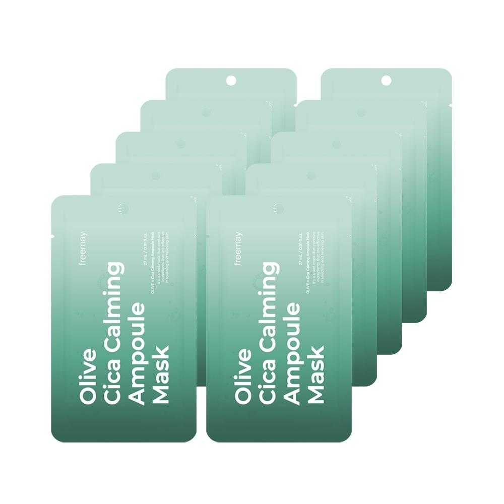 Primay [Bambus Vegan Sheet Spuren Beruhigend] Primay Oliven Cica Beruhigende Ampullenmaske 10 Blatt