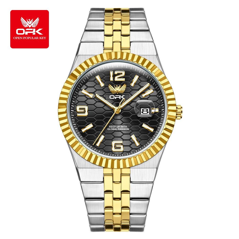OPK Brand New Simple Fashionable Atmospheric Quartz Form Calendar Night Light Waterproof Men's Watch Men's Watch 8186