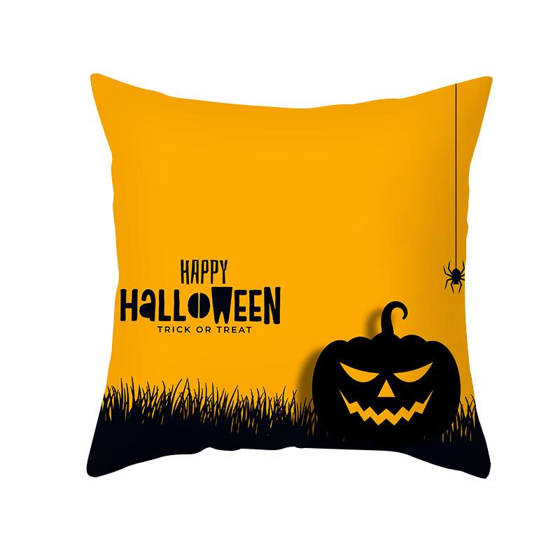 Halloween Pillow Cover Cartoon Pumpkin Head New Peach Skin Cushion Cover Sofa Cushion
