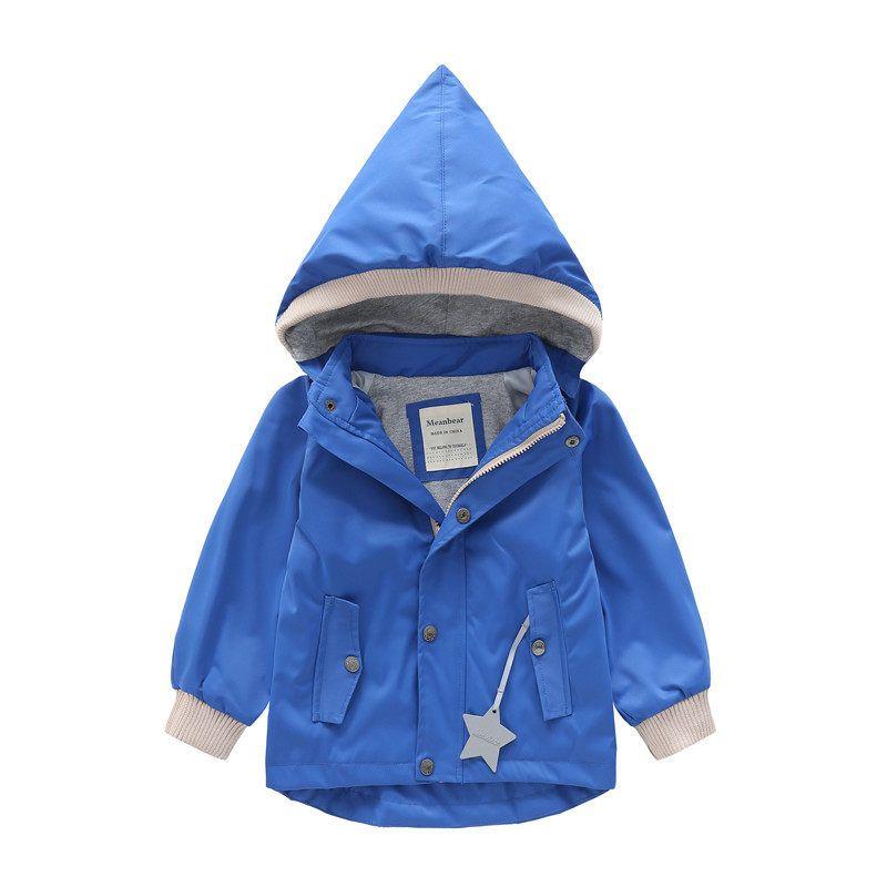 Children's Jacket Detachable Windproof and Rainproof Hat