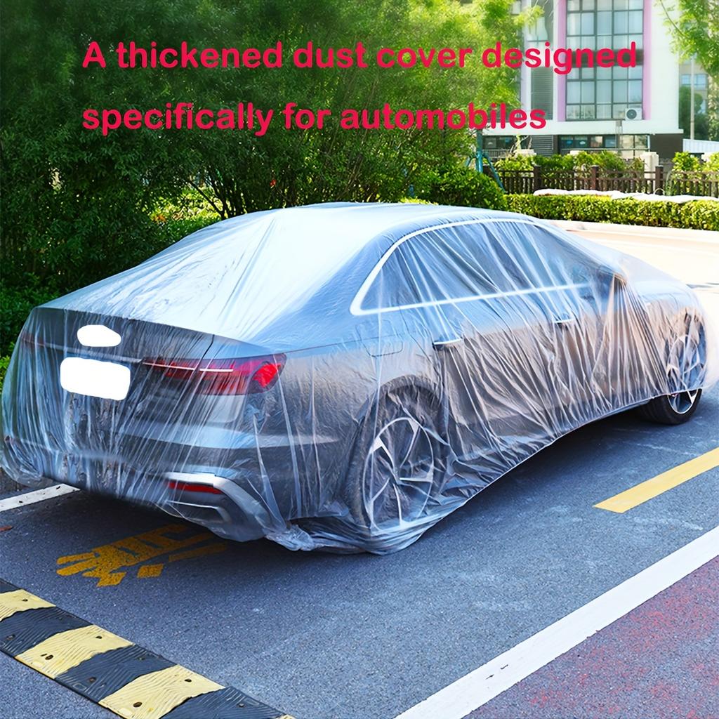 2025 Heavy-Duty PE Film All-Weather Car Cover - Suitable for Waterproof and Dustproof Vehicles, with a Transparent Hood