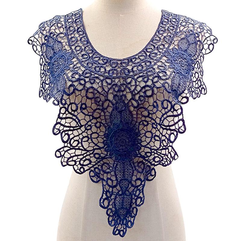 Water-soluble collar, hollow fake collar, embroidered collar DIY lace accessories, polyester silk embroidered corsage