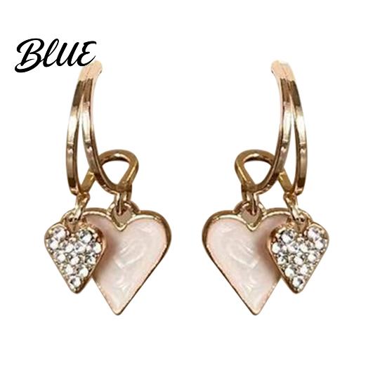 Dangle Earrings Love Heart Women Rhinestone Drop Sparkling Valentine's Day