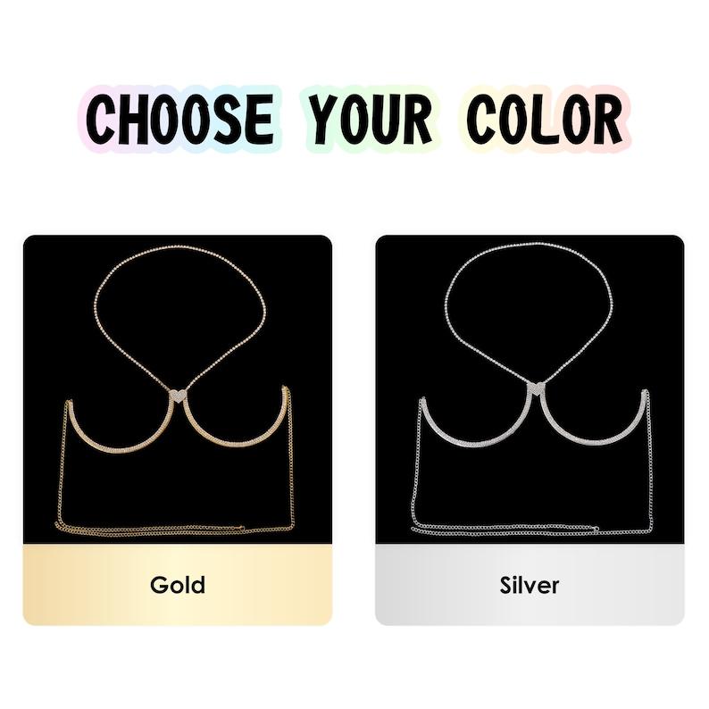 Brustbügel-BH, Brustschmuck, Strass-Brustkette, BH-Kette, Körperschmuck für Frauen