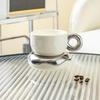 Snygg Keramikmunk Kaffekopp & Teckopp med Fat Set