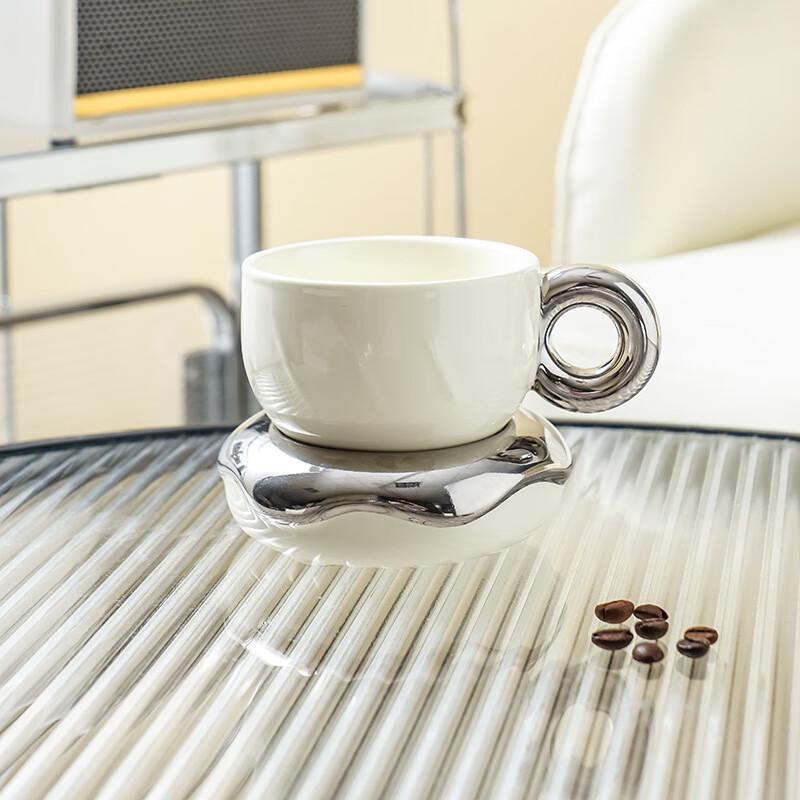 Snygg Keramikmunk Kaffekopp & Teckopp med Fat Set