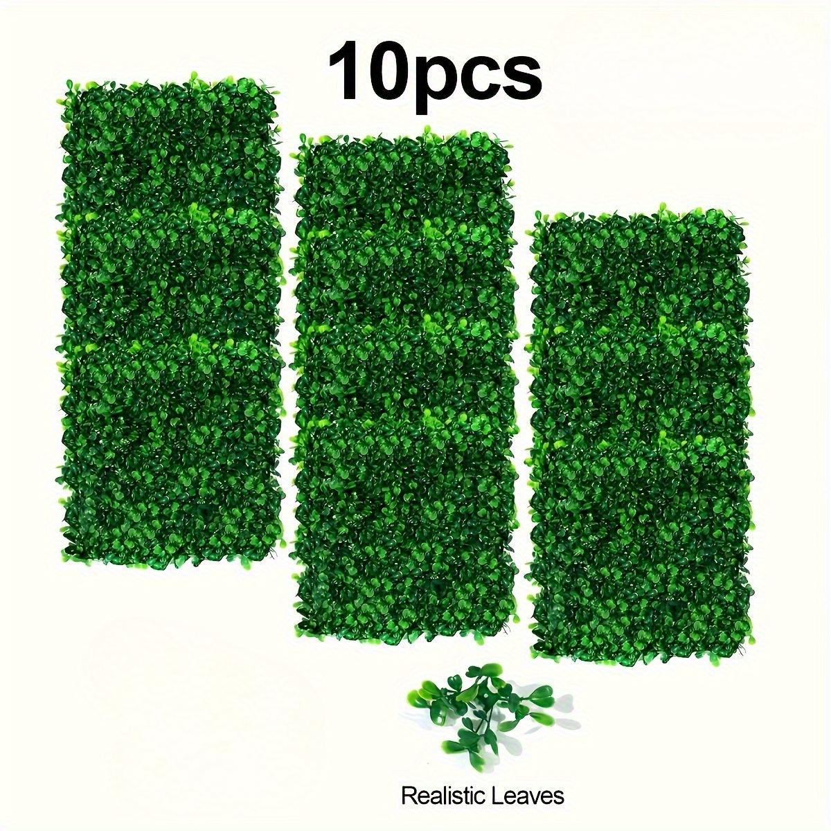 

10 шт. панелей искусственного самшитового забора - реалистичный экран с зеленой травой и фоном из листьев плюща, идеально подходит для внутреннего декора дома и наружного сада 10pcs