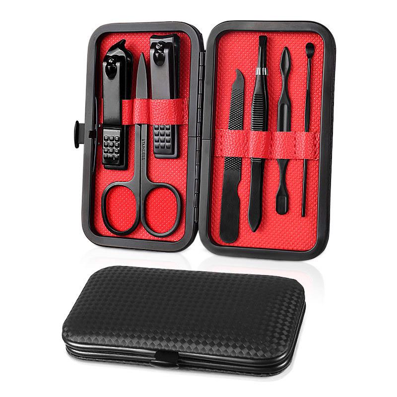 7-Piece Black Stainless Steel Manicure & Pedicure Set