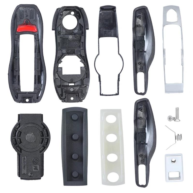 3 Boutons Pour Porsche 718 911 Cayenne Panamera Cayman Macan 2015 2016 2017 2018 2019 2020 2021 Coque de Clé à Distance Fob