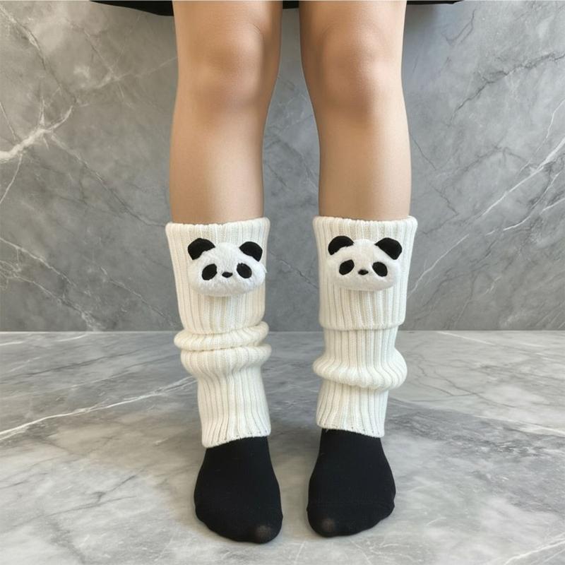 Stacked Crew Socks Japanese Lovely Design Nonslip Ribbed Leg Warmers For School Uniforms And Fashion