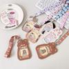 Cartoon Cat Transparent Durable Card Holder with Lanyard for ID, Bus, Meal Cards