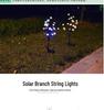 Outdoor Waterproof Solar Cherry Blossom Branch Lights for Garden and Lawn Decoration