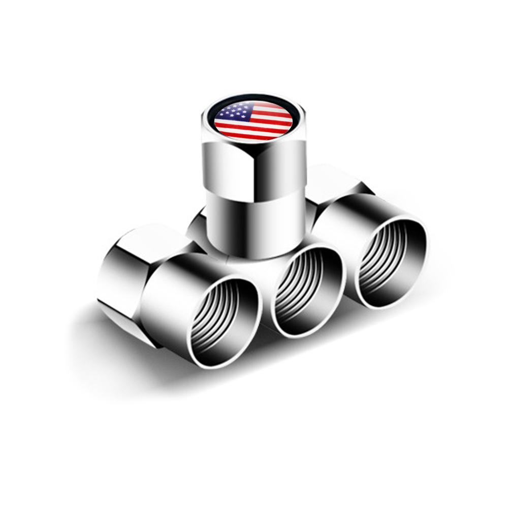 For Ford GMC Chevrolet 4PCS US Flag Car Wheel Air Cover Dust Proof For Chevy Cadillac Buick Car Air Valve Stem Caps