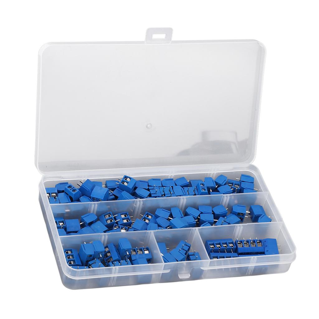 100 Stück Leiterplattenmontage Schraubklemmenblockverbinder 2-polig 3-polig 4-polig 10A 300V 5mm Raster für