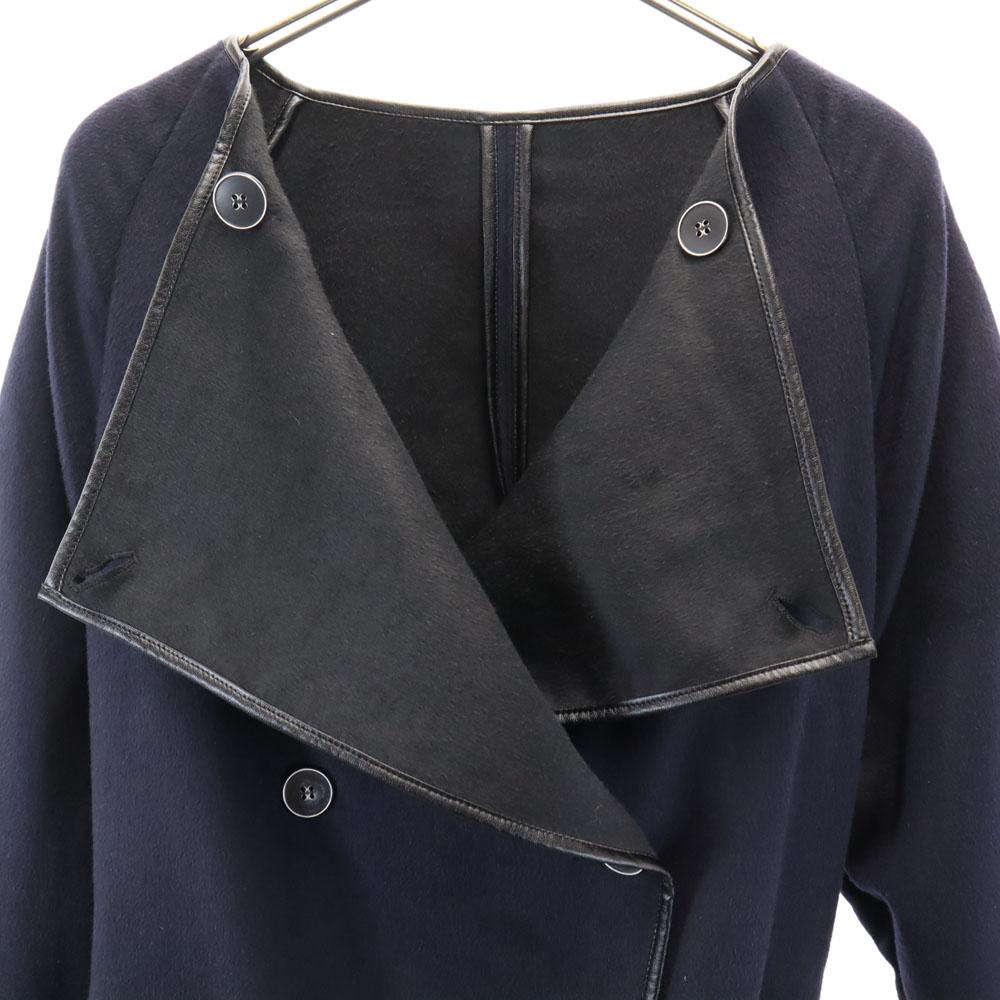 THURIUM Long sleeve Reversible with emotion Wool coat 38 Navy system Women Used