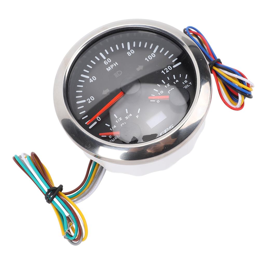 85mm 3-3Celsius8in 3 in 1 GPS Speedometer Odometer with Voltmeter Fuel Gauge Turn Signal 120MPH for RV Yacht Truck 7 Color Backlight