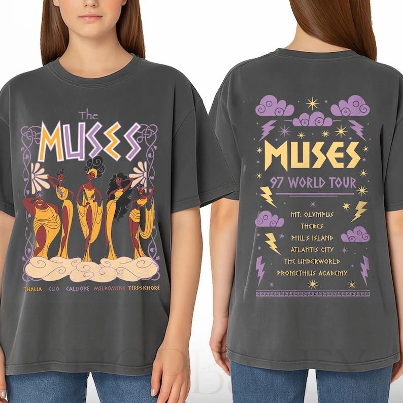 Vintage Disney Hercules Muses Shirt 2-Side, 1997 World Tour Concert Tee