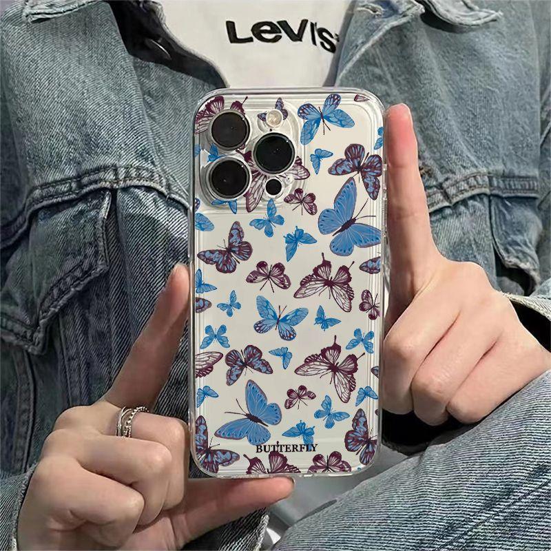 ins beautiful full screen butterfly iPhone 17Pro mobile phone case for Apple 16promax space case 14/15