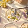 4Pcs Wildflower Acrylic Coaster Set, Colorful Printed Design, Perfect for Table Decor and Holiday Gifts.