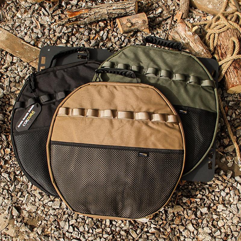 

Уличная походная чугунная сумка для хранения горшков, самостоятельная тарелка для барбекю, сковорода, сковорода, большая сумка, утолщенная портативная сумка для хранения