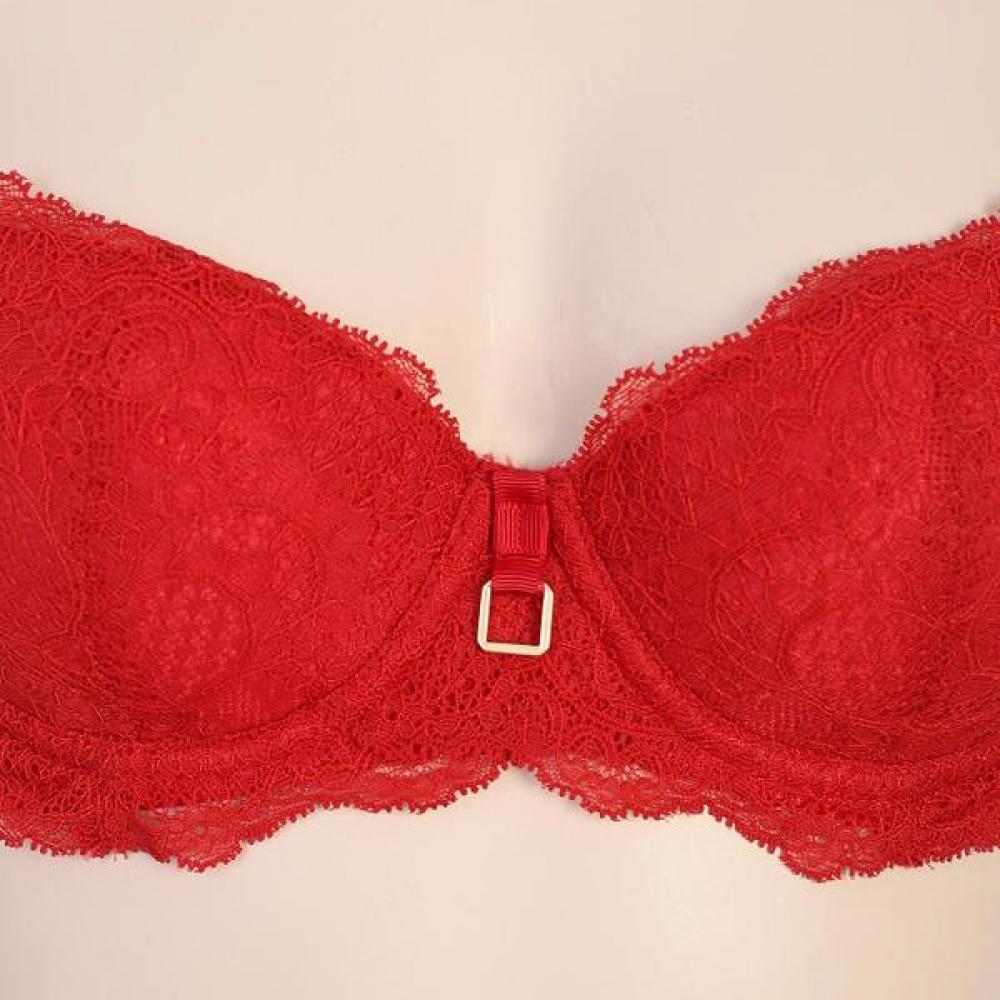 BARBARA Red Lace Non Woven Bra Red Br4462