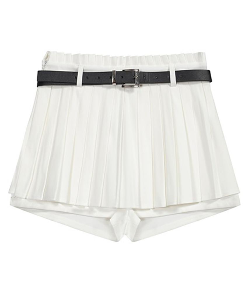 Hypernet Belted Pleated Skirt Pants [2 Colors]