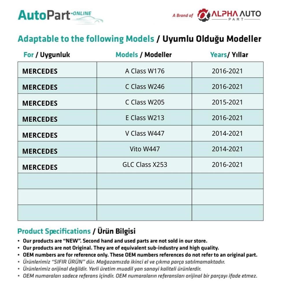 Front Windshield Wiper Cover for Mercedes C Class W205