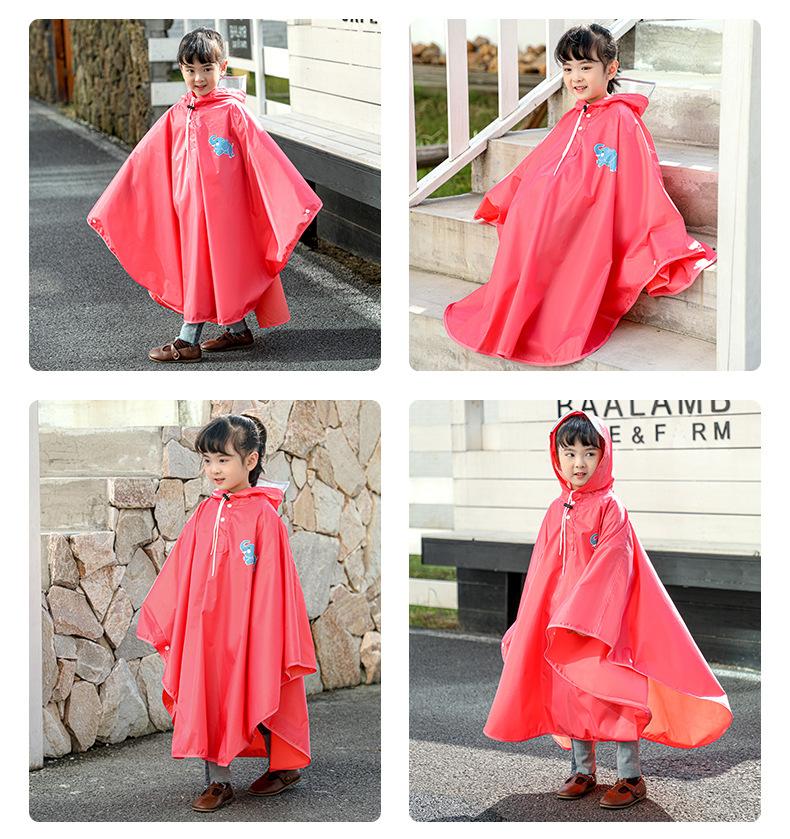 Imperméable poncho d'équitation étudiant maternelle école primaire pièce unique extension capuche cartable résistant aux orages