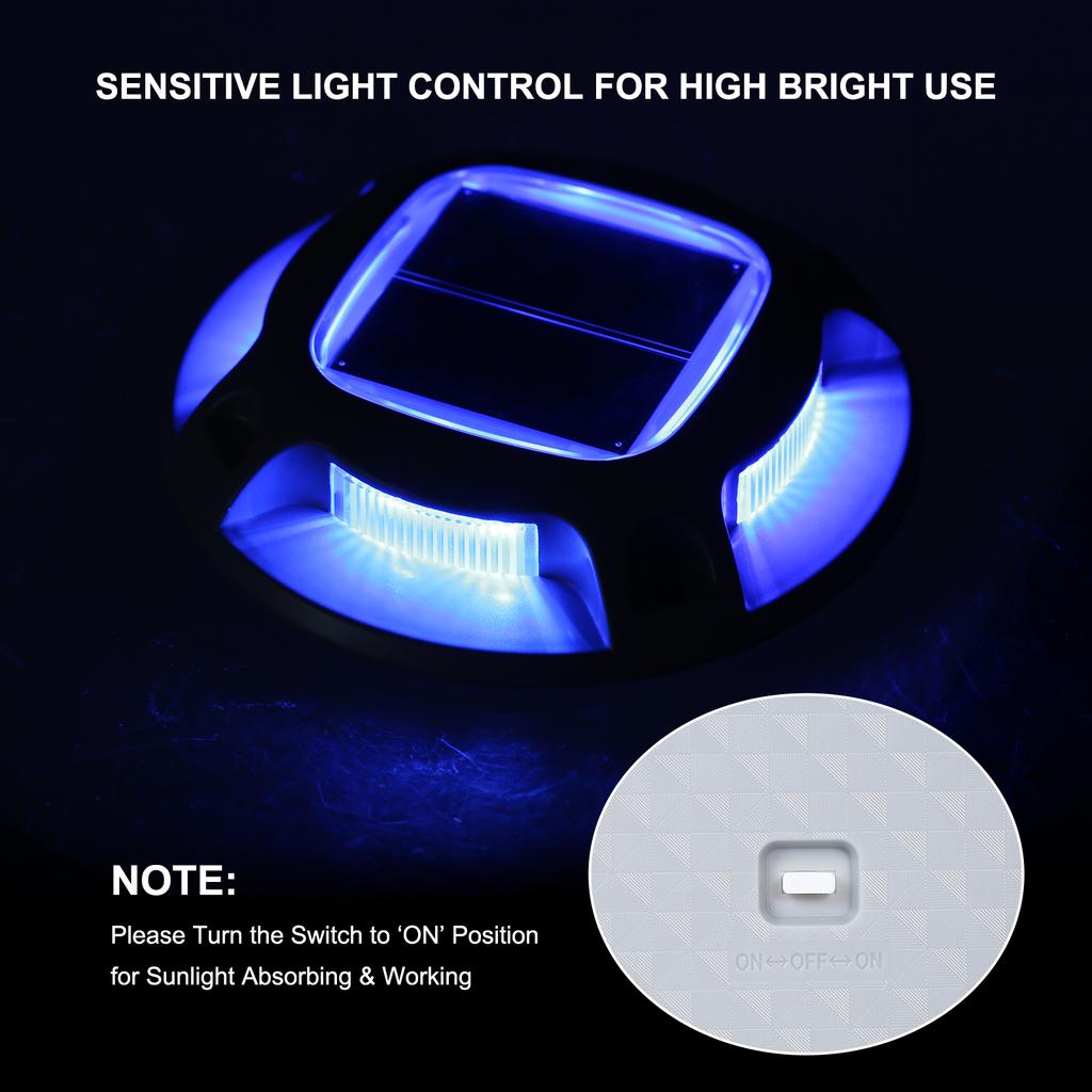 4PCS Solar Powered 8LEDs Boden Auffahrt Licht Deck Lampe IP68 Wasserdicht Eingebaute 600mAh