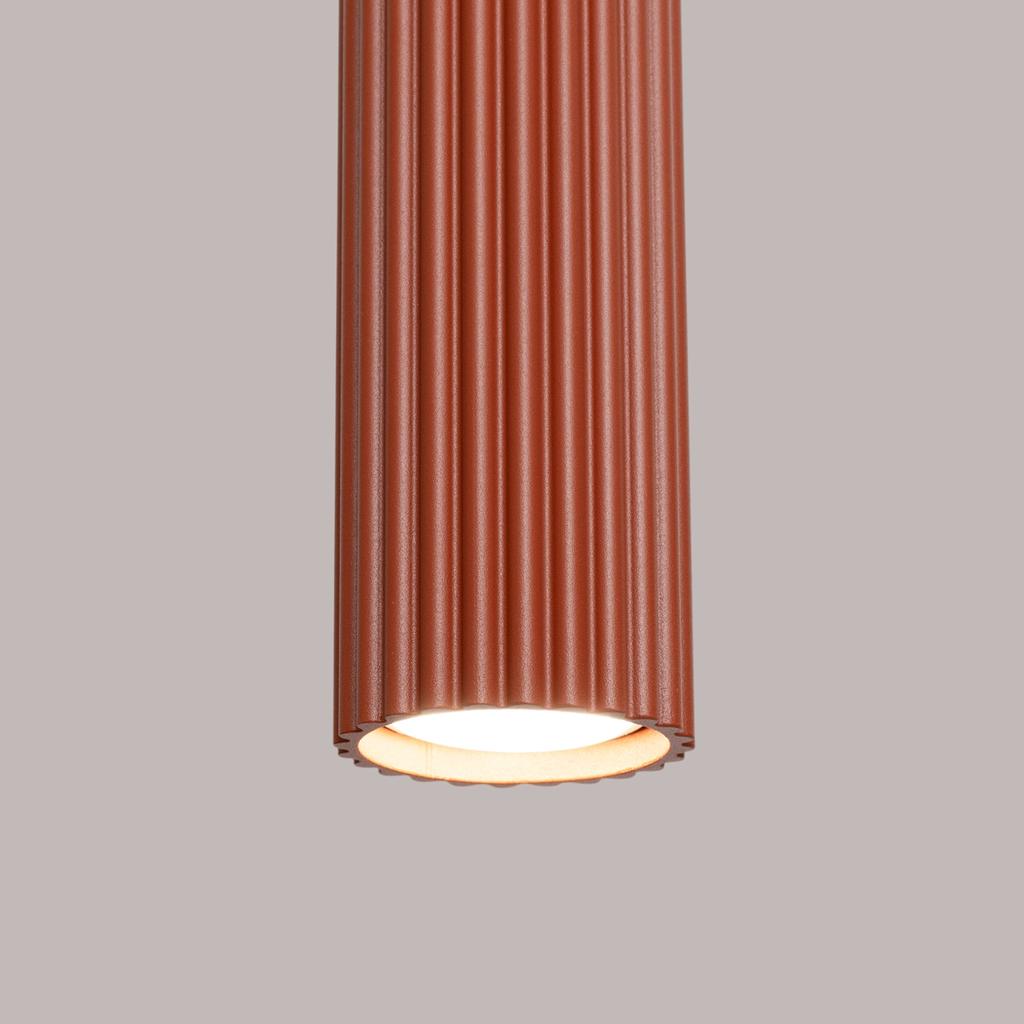 Lampa Wisząca Karbon 1 Gu10 Ochra Czerwona Alu Sollux Sl.1630