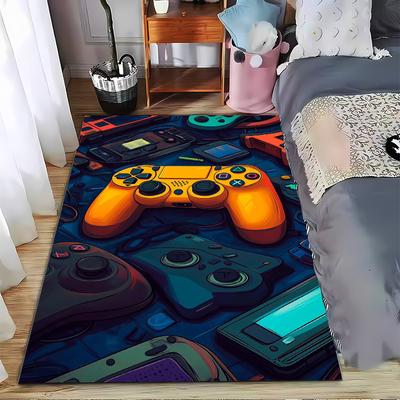 Colorful Gaming Controllers Pattern Carpet for Bedroom or Living Room Suitable for Use As an Anti-slip for Living Room Bedroom Sofas