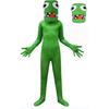 (8-9 Jahre) Halloween Rainbow Friends Roblox Spiel Grünes Kleines Monster Kostüm Overall Kinder Cosplay Enganliegendes Kostüm
