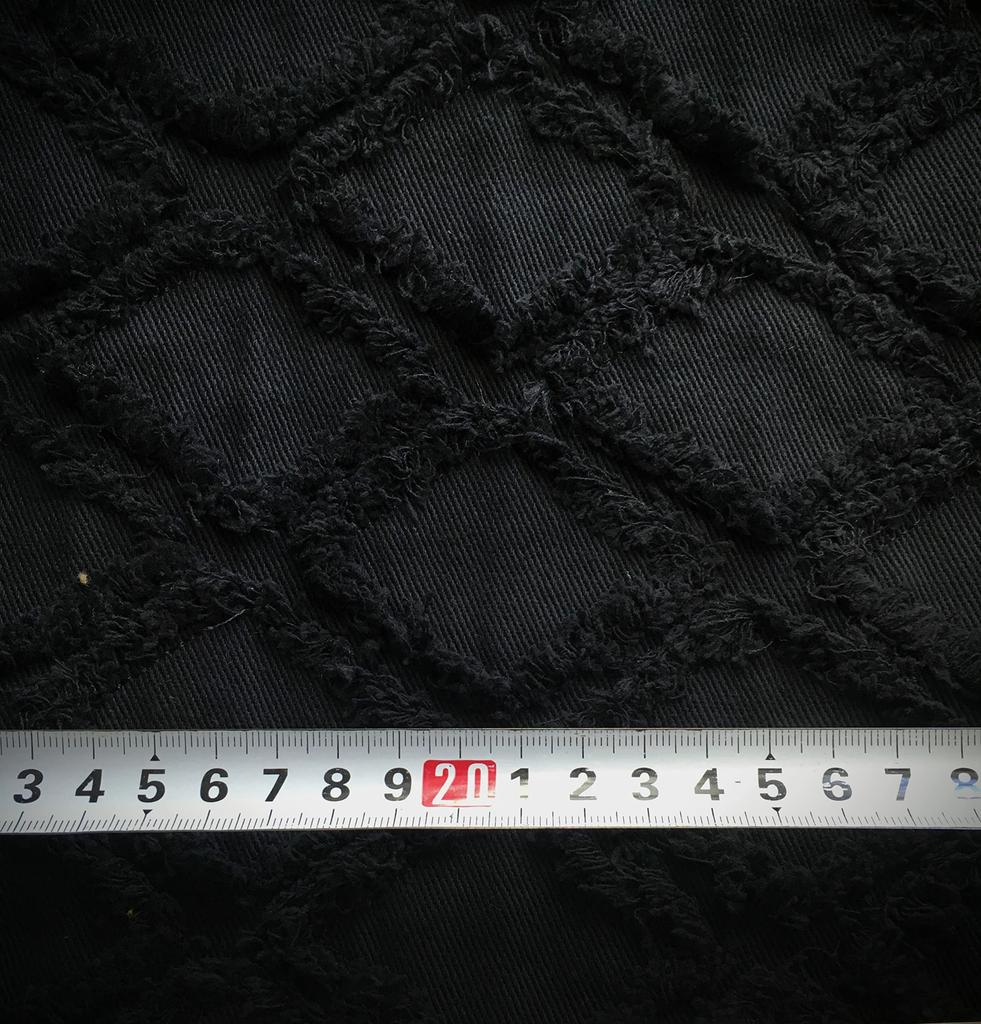 Fringe Diamond Denim Handmade Denim Thin Cotton Denim 1m Fabric, Remnants, Fabric, (Perfect Black)