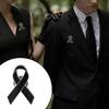 Rak Czerniak Czarna Wstążka Przypinka Świadomość Pogrzeby Przypinka Pamięci Czarna Kokardka Broszka Przypinka Pogrzeb